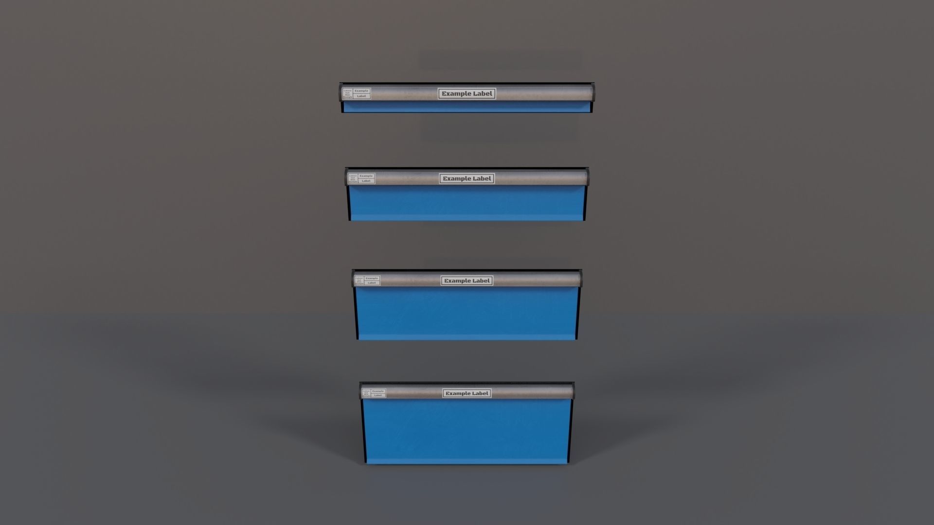 Industrial Workshop Narrow Bumped Cabinets Drawers PBR Low-poly 3D model_23