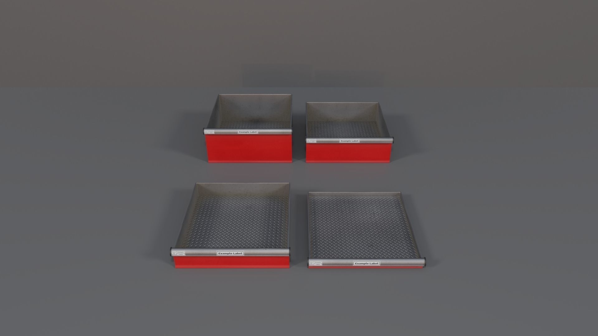 Industrial Workshop Narrow Bumped Cabinets Drawers PBR Low-poly 3D model_21