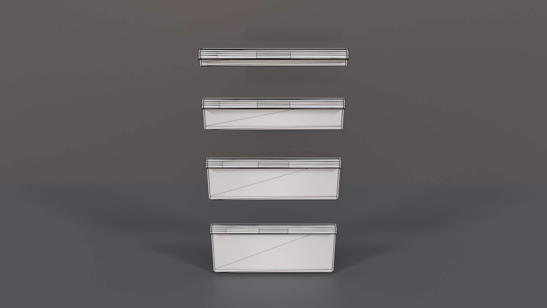 Industrial Workshop Narrow Bumped Cabinets Drawers PBR Low-poly 3D model_24