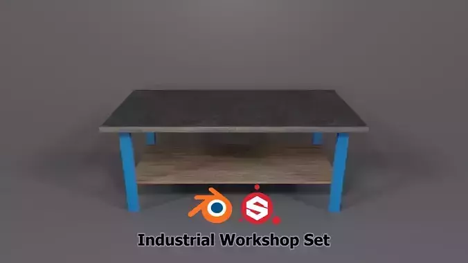 Industrial Workshop Worktable Large PBR