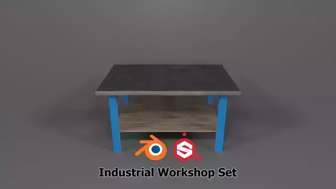 Industrial Workshop Worktable Small PBR