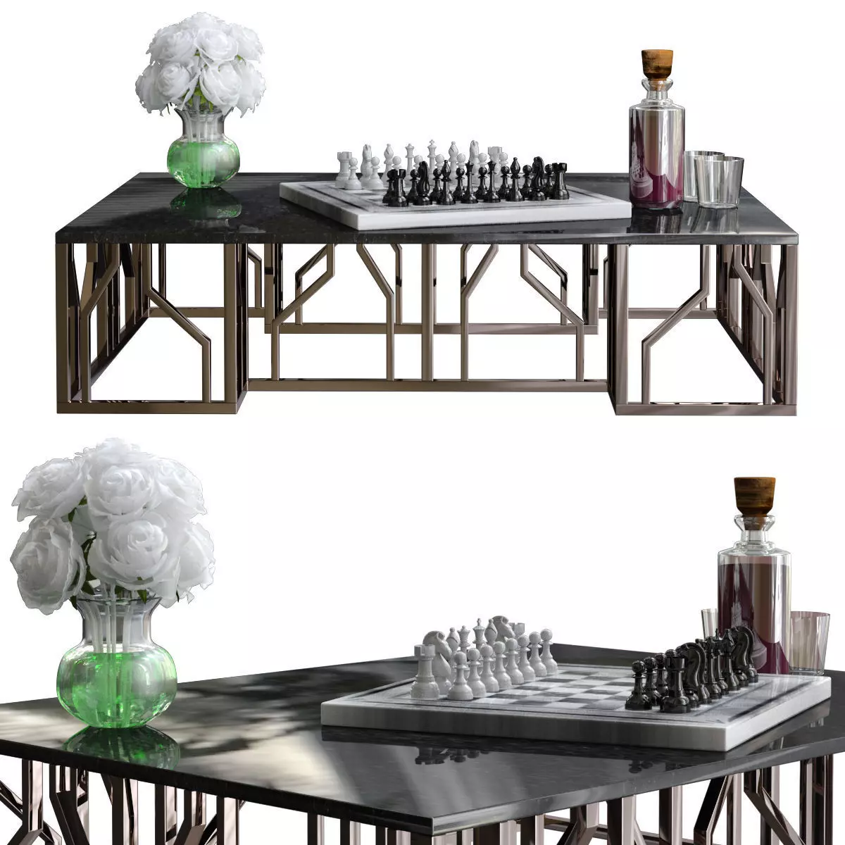 Coffee tables Decorative sets 3D model_0