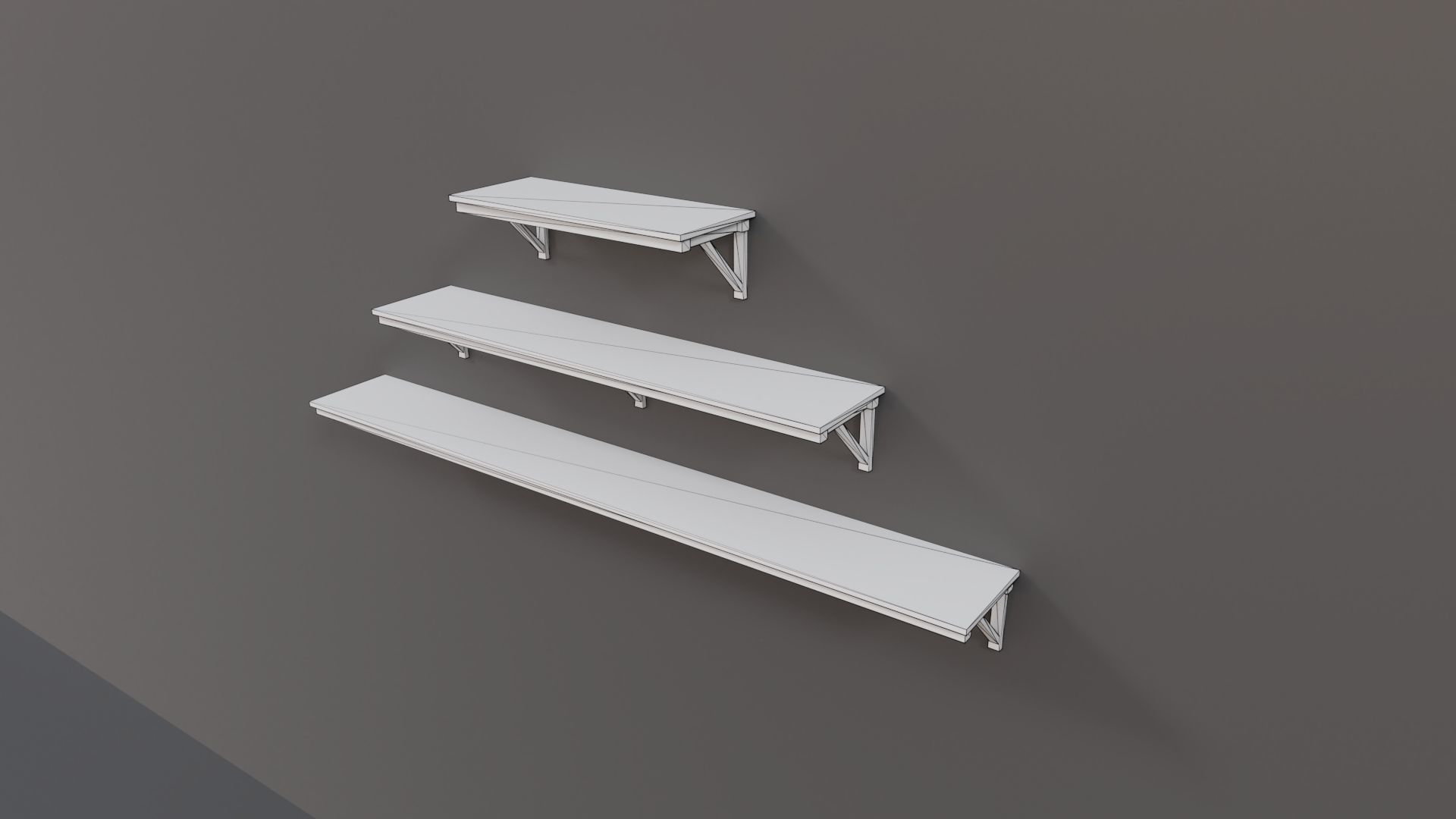 Industrial Workshop Wallshelves PBR Low-poly 3D model_9