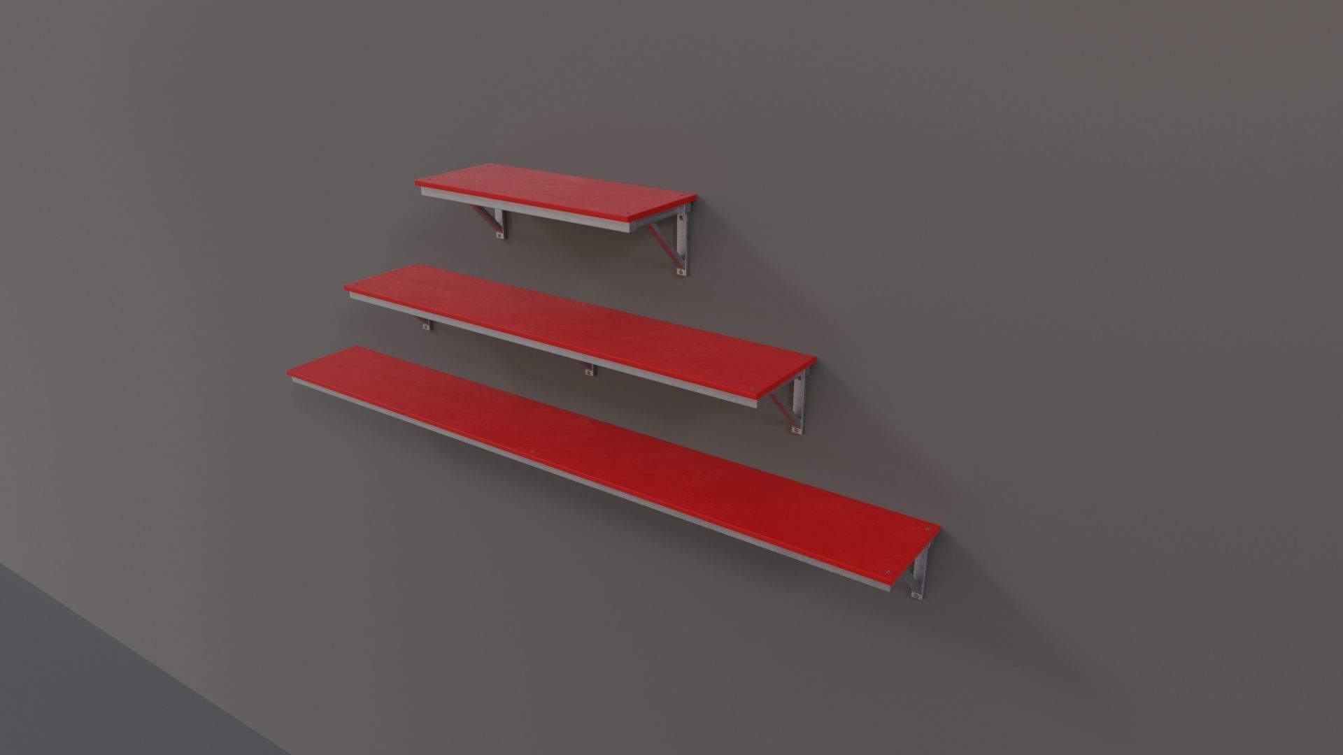 Industrial Workshop Wallshelves PBR Low-poly 3D model_8