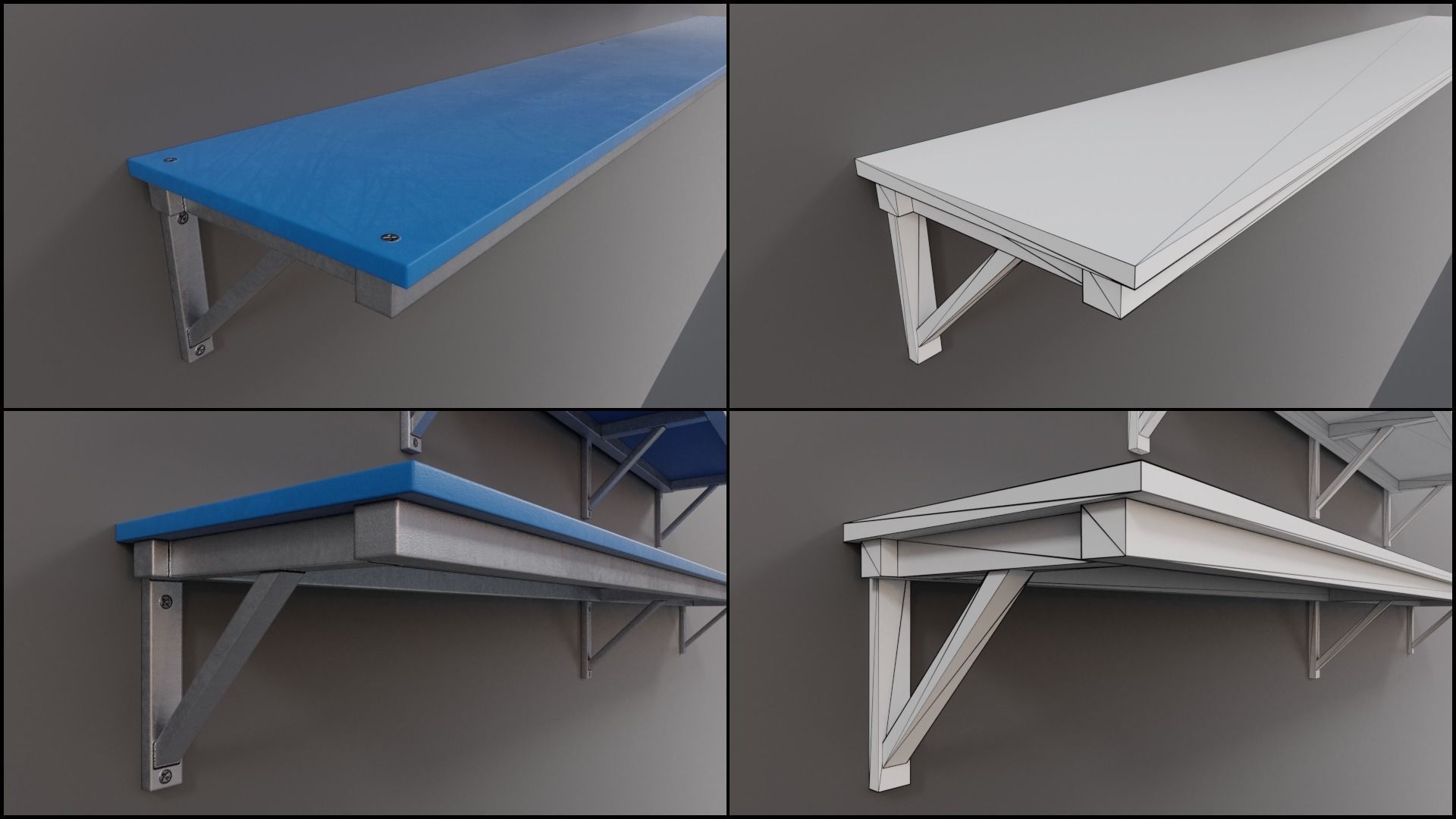 Industrial Workshop Wallshelves PBR Low-poly 3D model_13