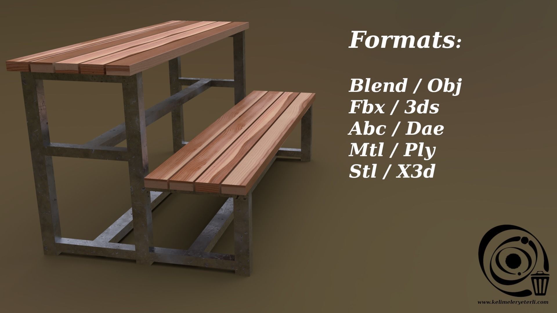 Tribune 02 R Low-poly 3D model_2