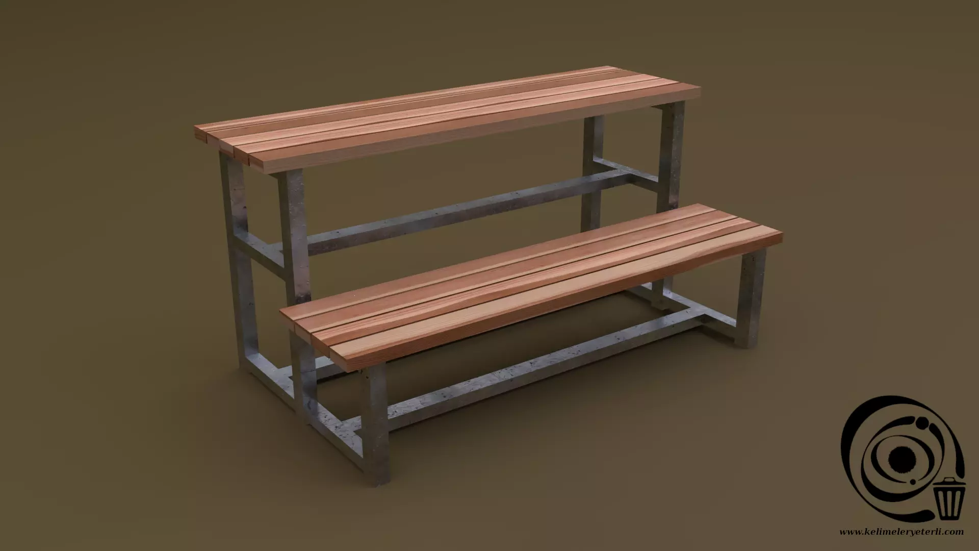 Tribune 02 R Low-poly 3D model_0