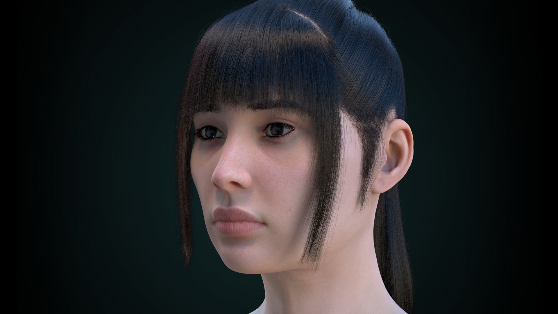 Cinematic Female 003 Low-poly 3D model_2