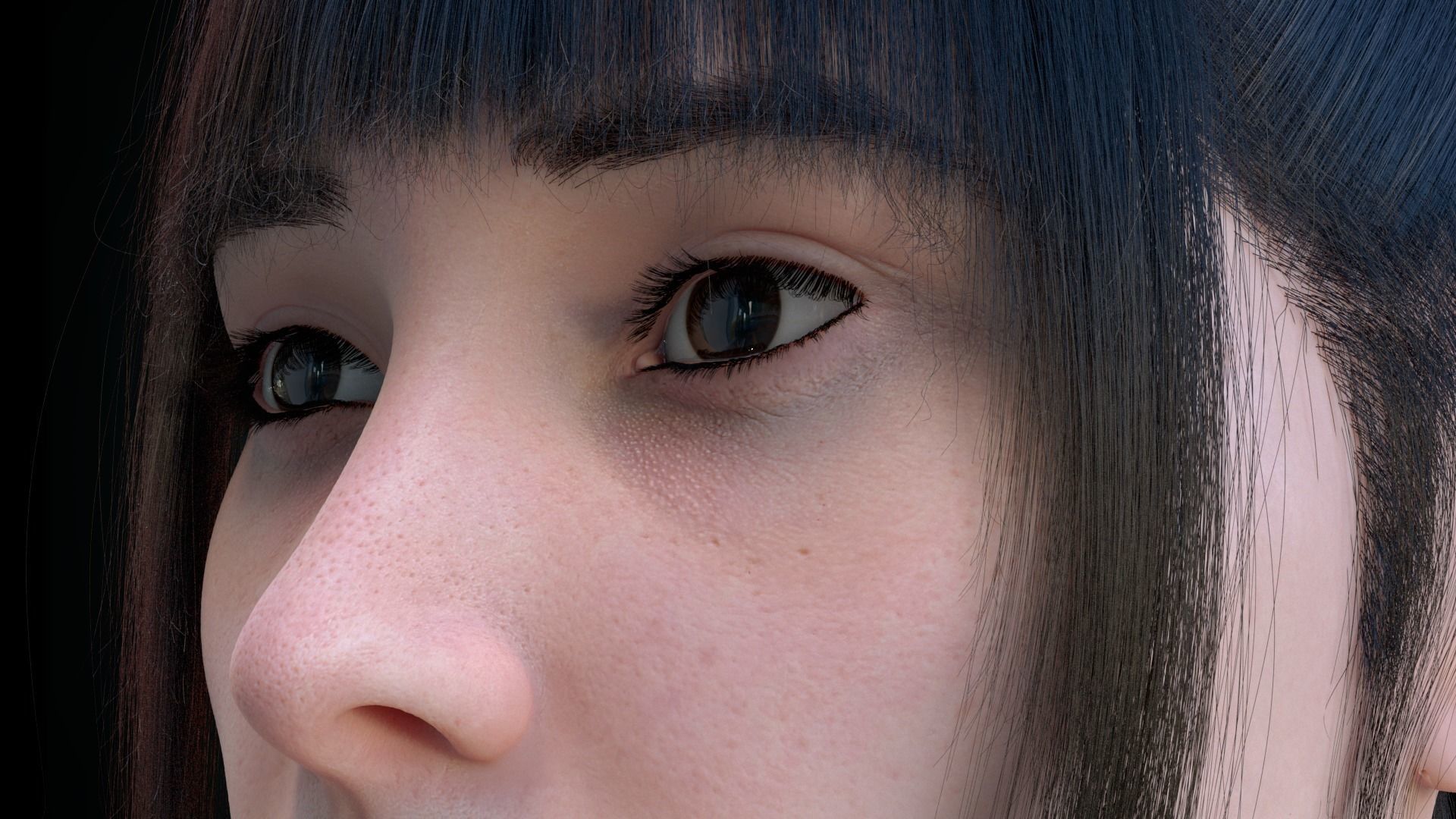 Cinematic Female 003 Low-poly 3D model_3