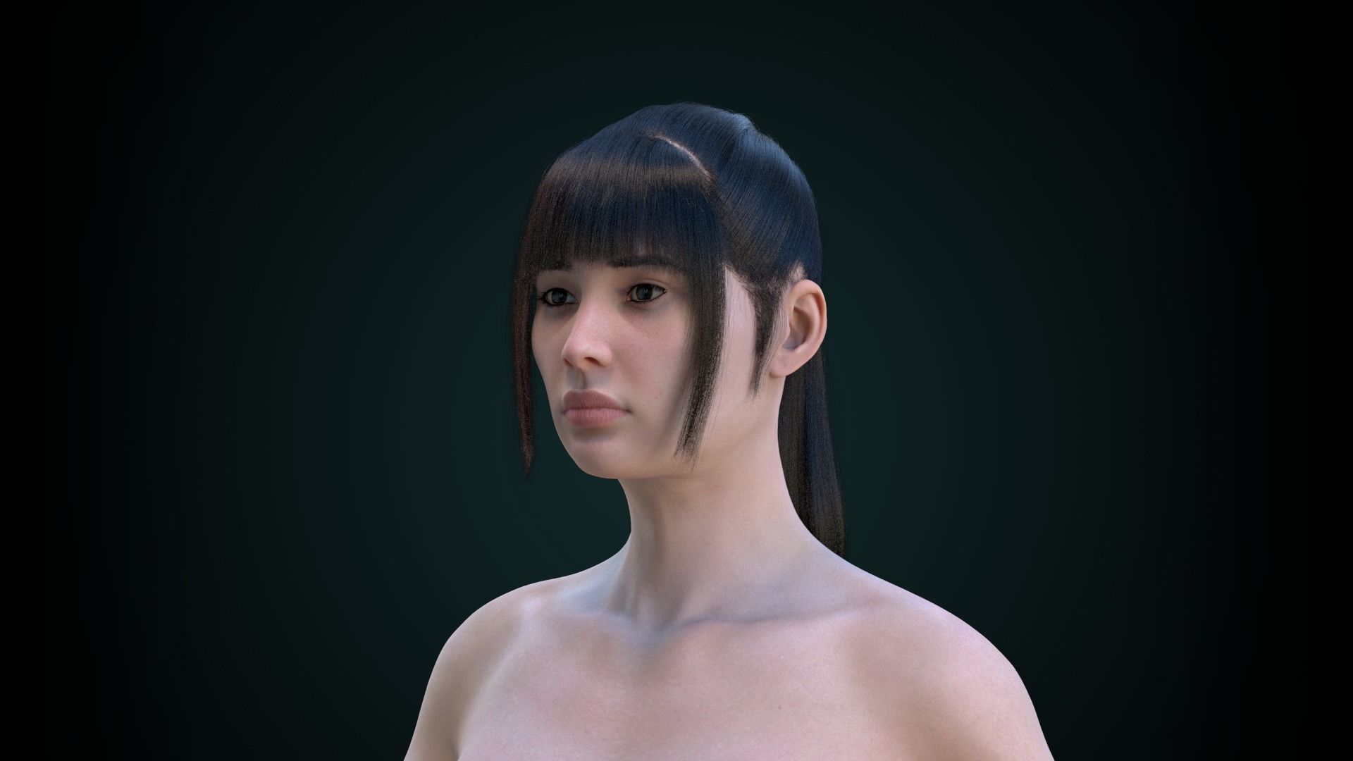 Cinematic Female 003 Low-poly 3D model_5