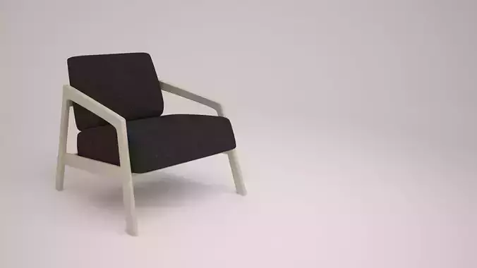 Armchair C chair with fabric and wooden frame