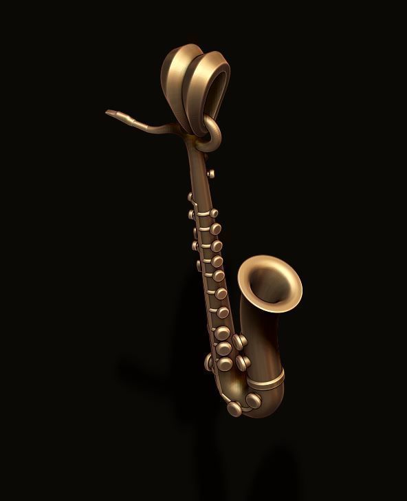 Saxophone pendant 3D print model_5