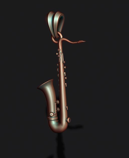 Saxophone pendant 3D print model_6