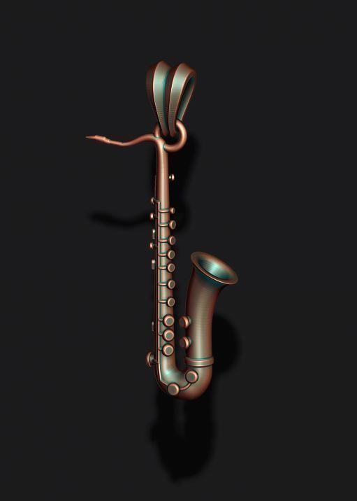Saxophone pendant 3D print model_9