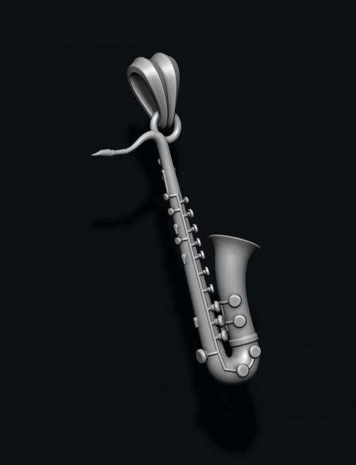 Saxophone pendant 3D print model_2