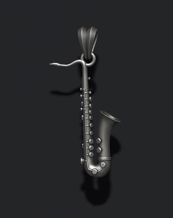 Saxophone pendant 3D print model_4