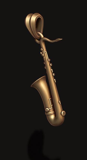 Saxophone pendant 3D print model_7