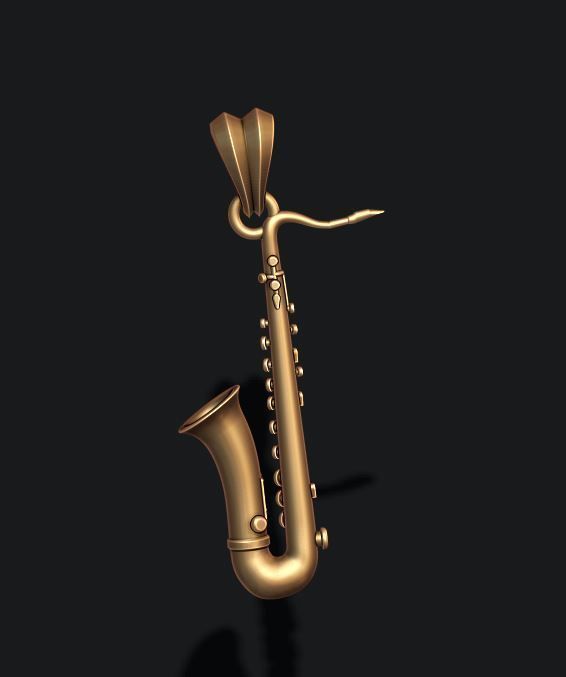 Saxophone pendant 3D print model_3