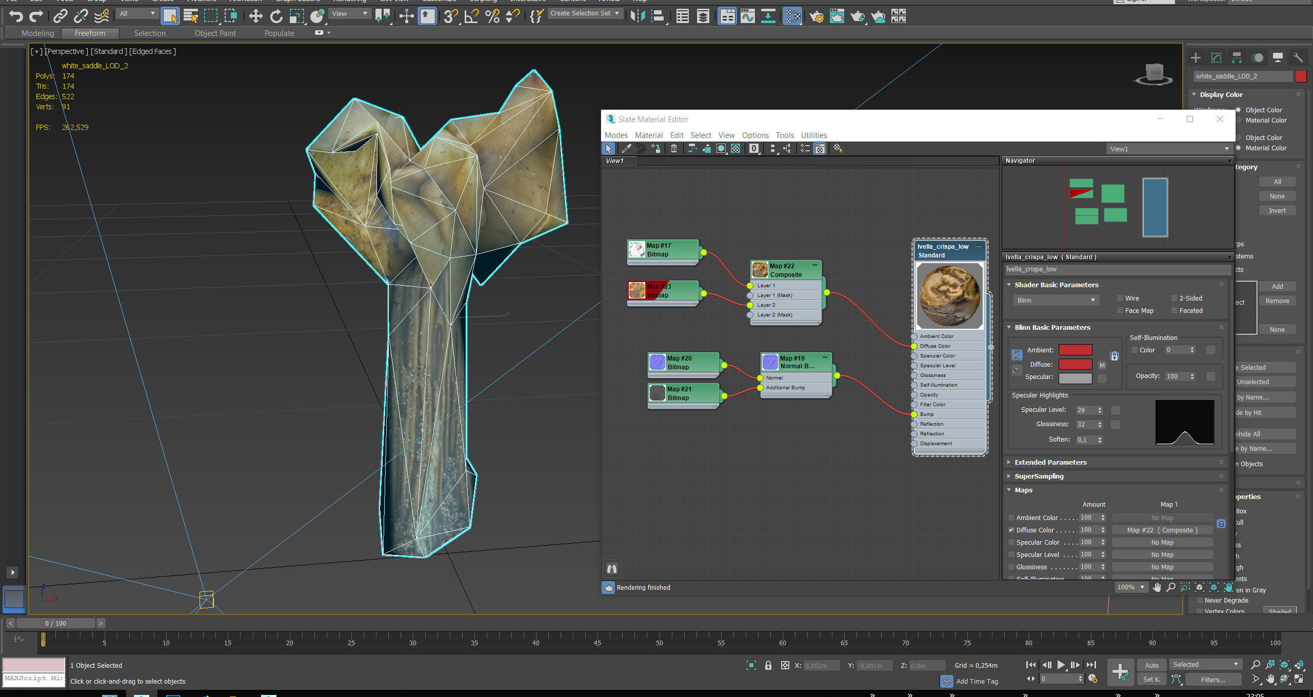 Helvella crispa - white saddle mushroom lowpoly 3D model Low-poly 3D model_42