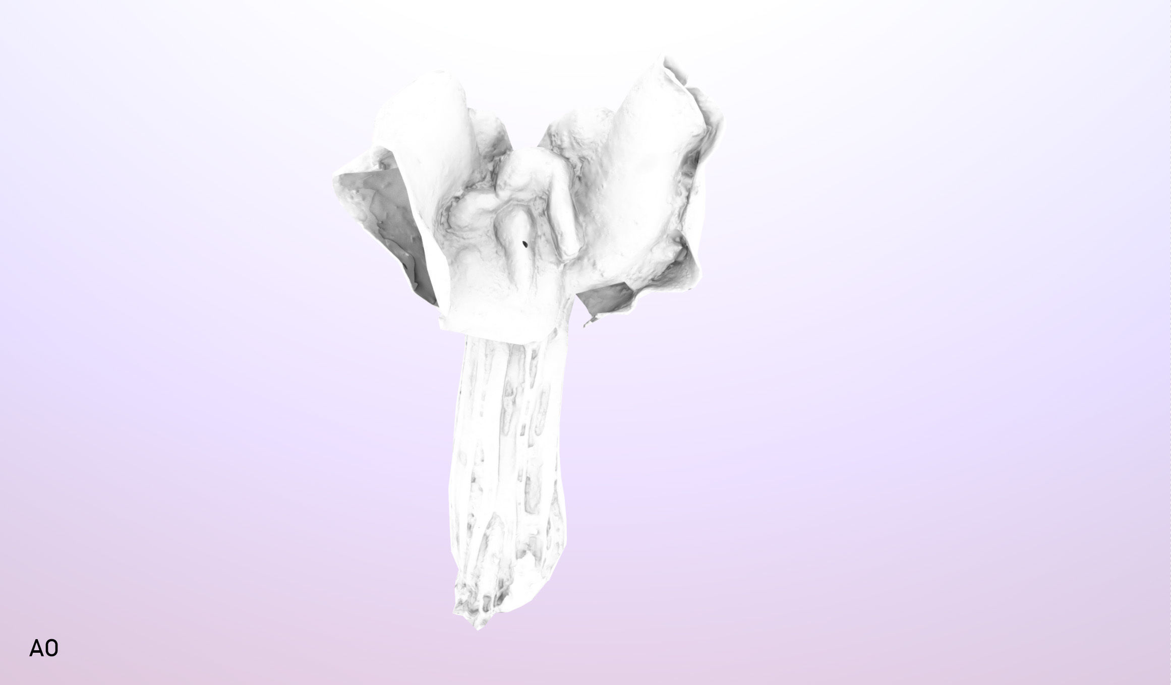 Helvella crispa - white saddle mushroom lowpoly 3D model Low-poly 3D model_32