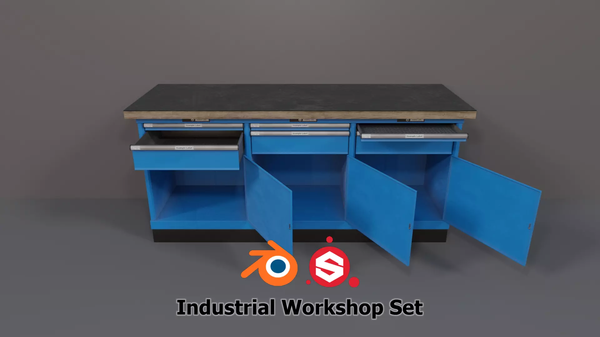 Industrial Workshop WorkBench 3 PBR Low-poly 3D model_0