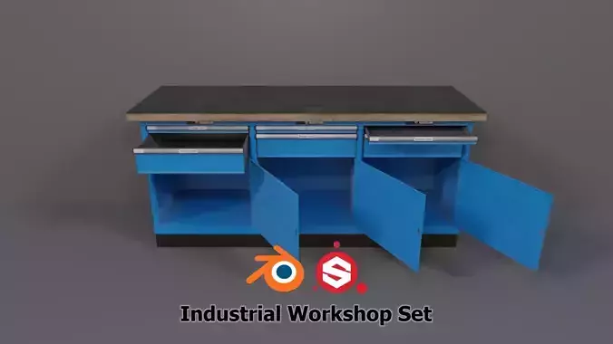 Industrial Workshop WorkBench 3 PBR