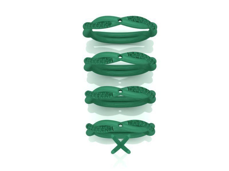 Gorgeous rope style twisted engagement ring 5mm stone 3dmodel  3D print model_4