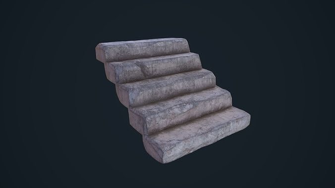 Stone Stairs Low-poly 3D model