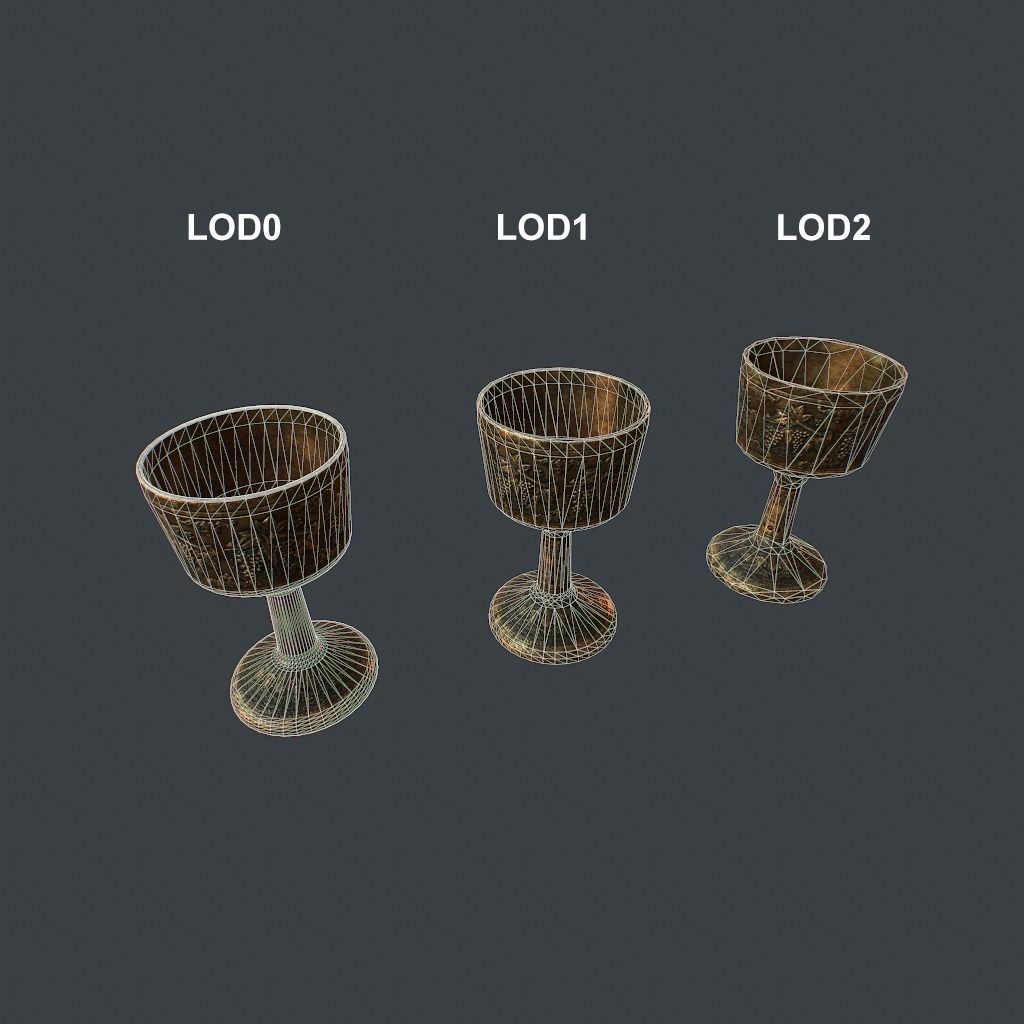 Goblet v3 Low-poly 3D model_16