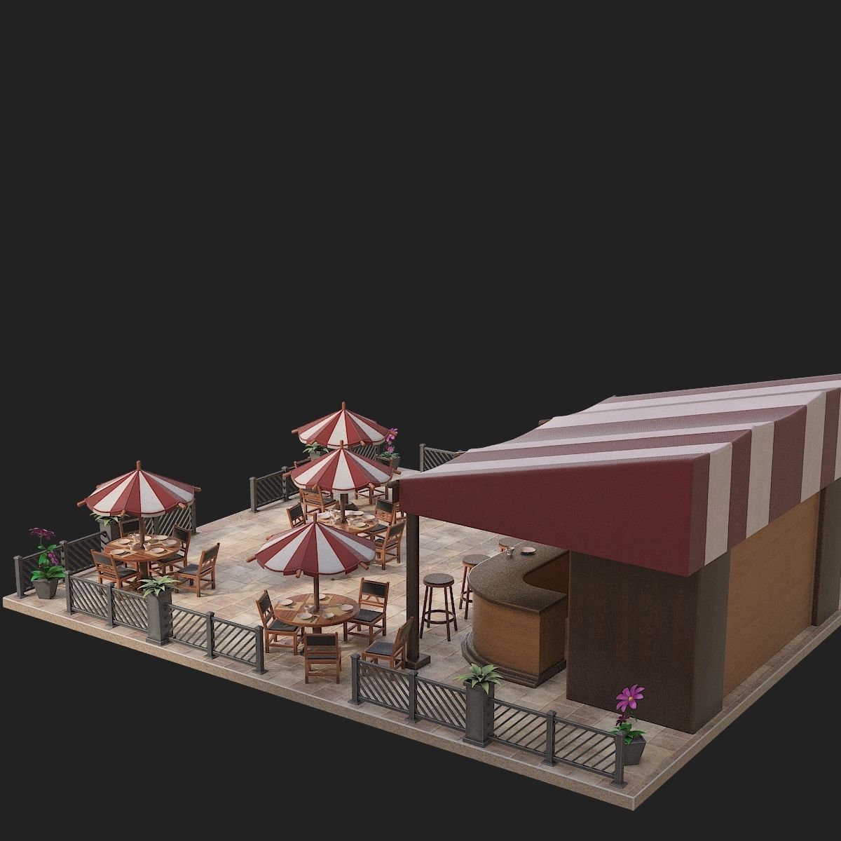 Cafe or bar 3D model_3