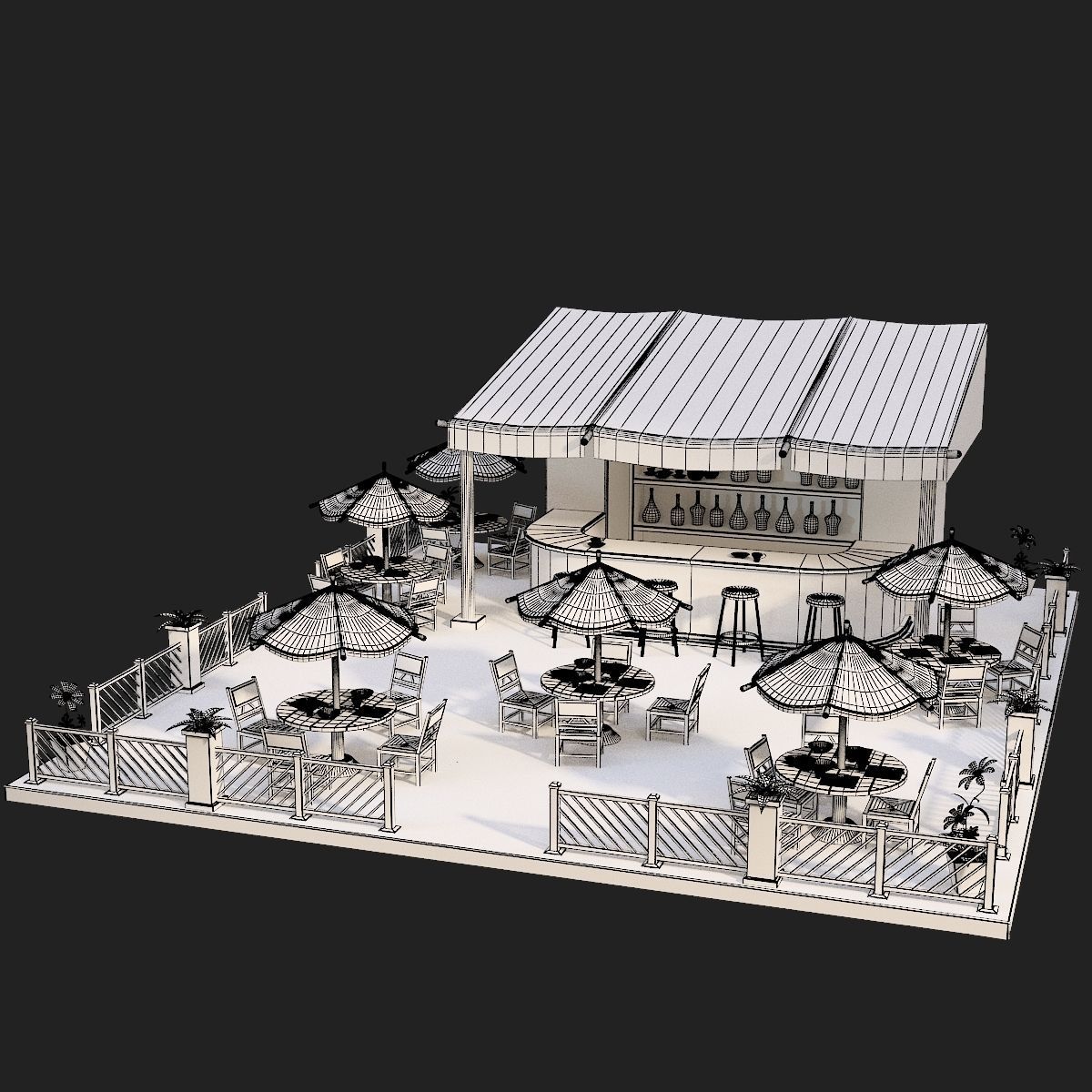 Cafe or bar 3D model_12
