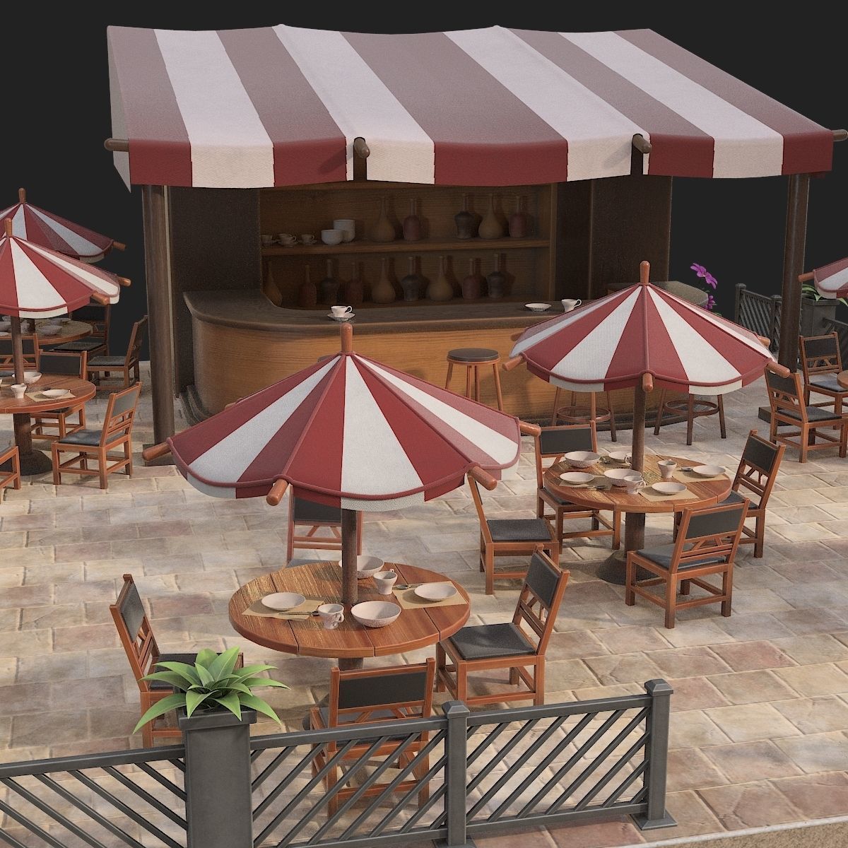 Cafe or bar 3D model_9