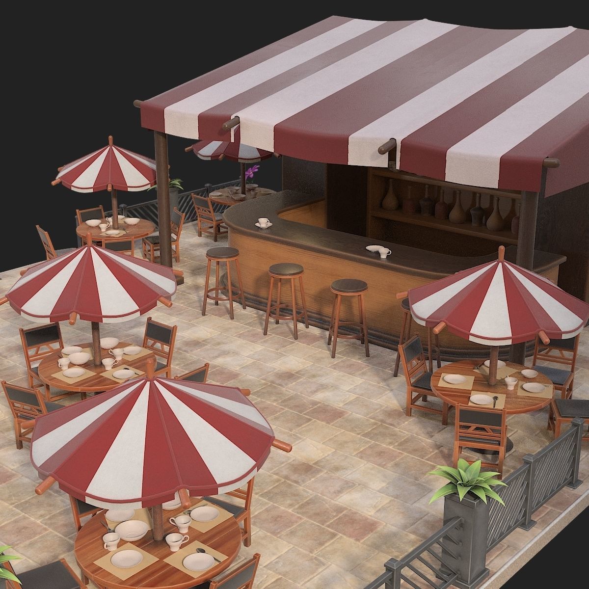 Cafe or bar 3D model_10