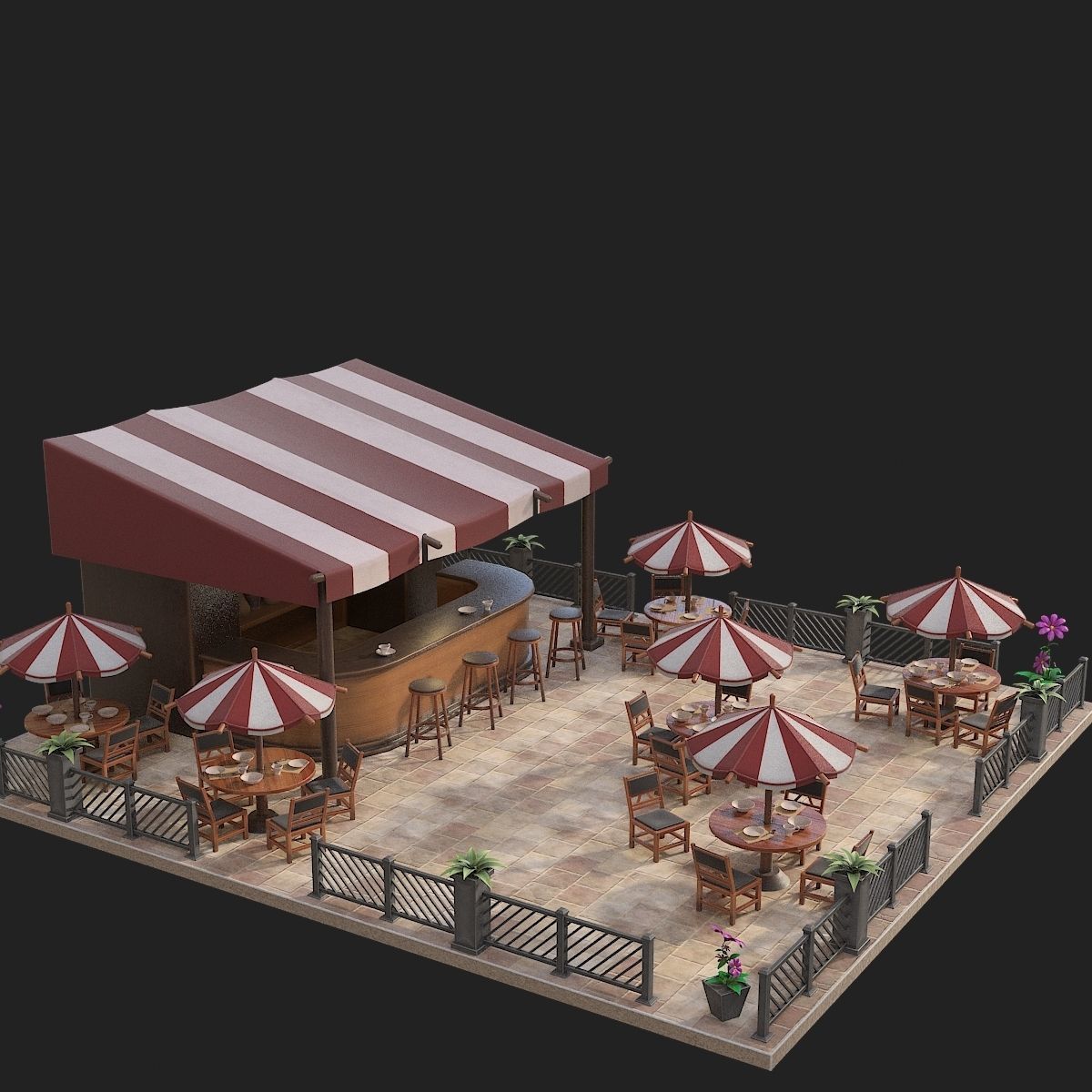 Cafe or bar 3D model_6