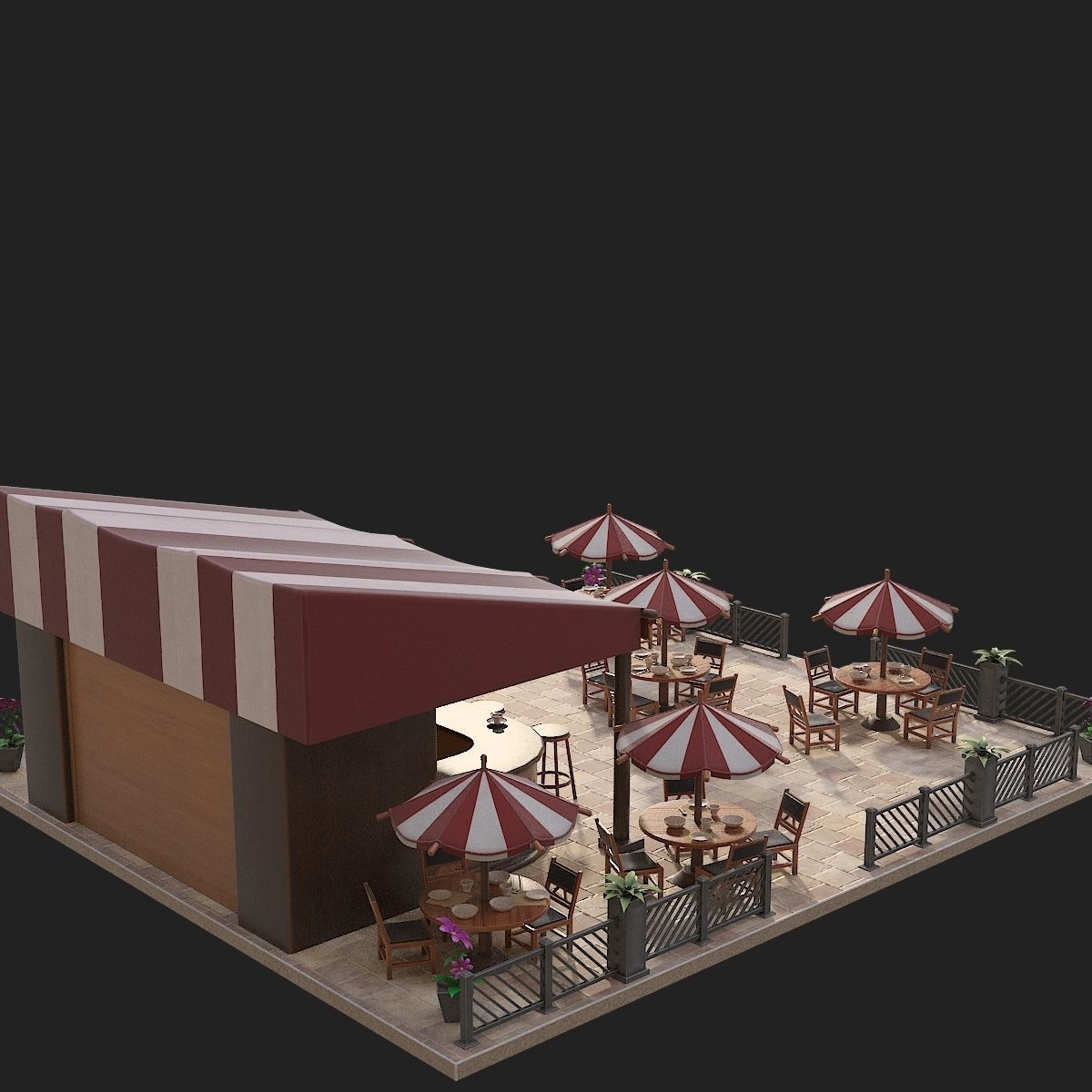 Cafe or bar 3D model_5