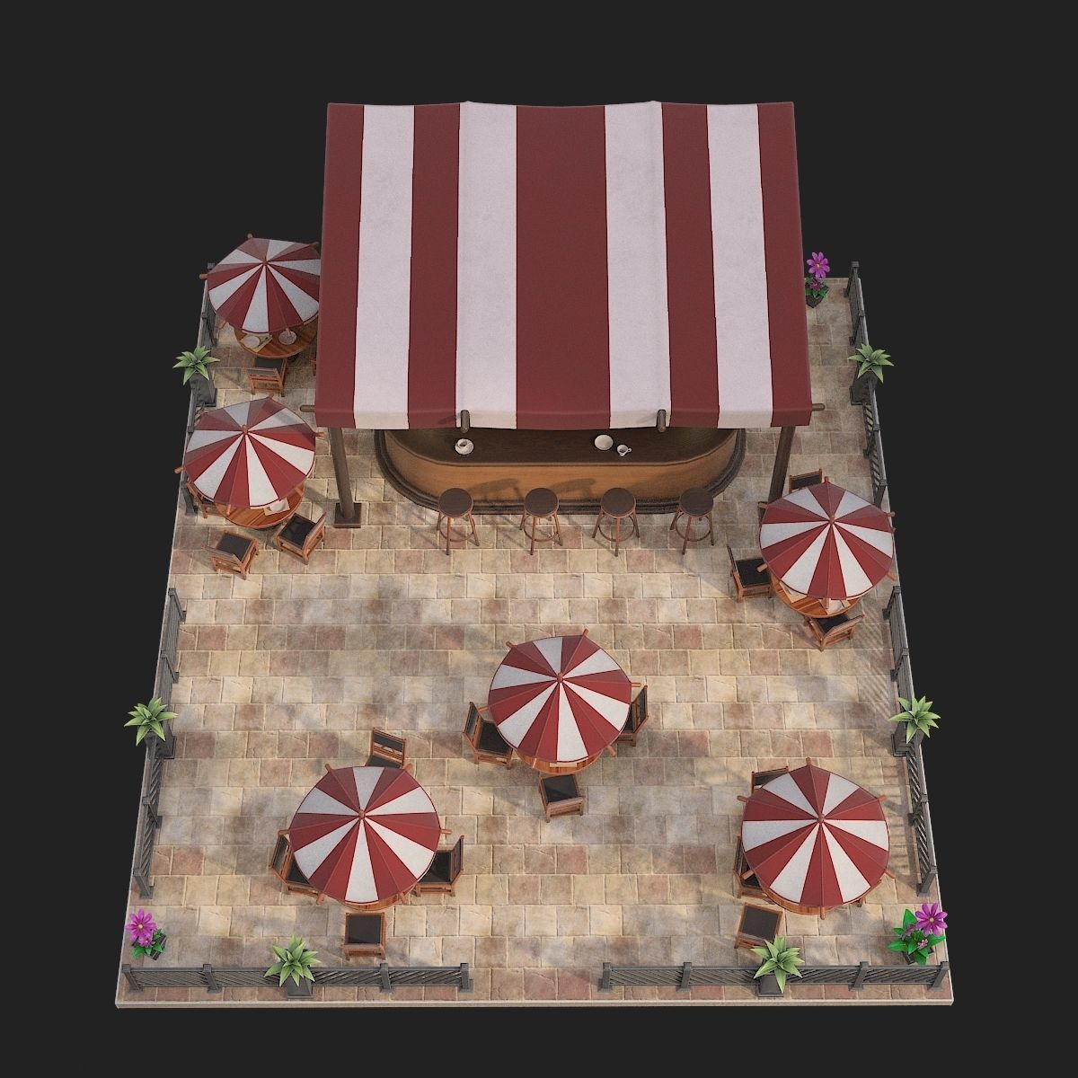 Cafe or bar 3D model_8
