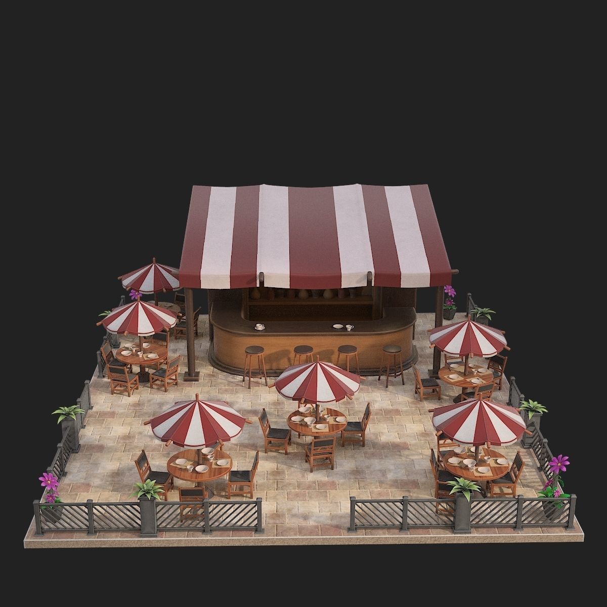 Cafe or bar 3D model_7