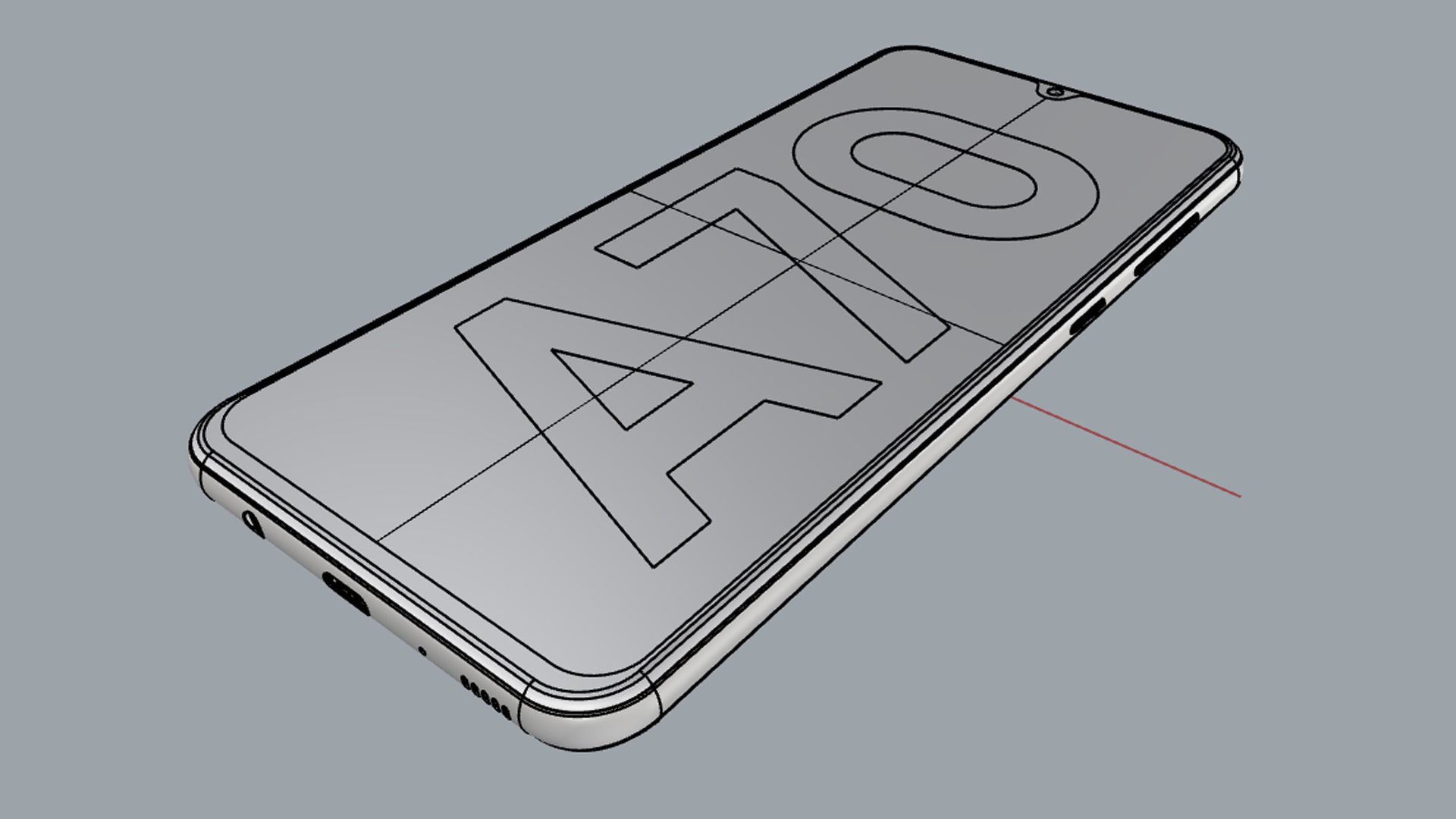 Samsung Galaxy A70 Blue 3D model_21