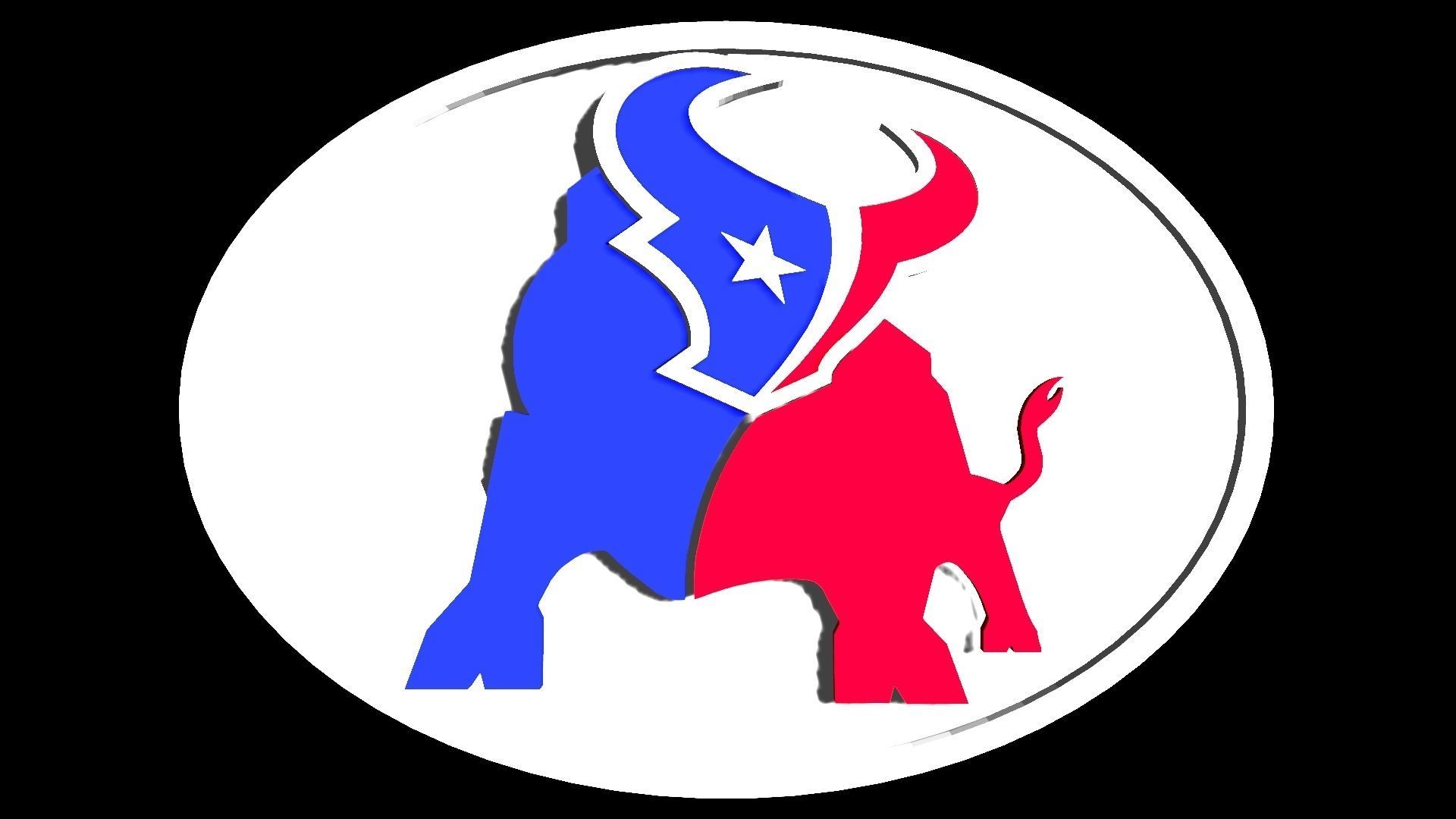 Texans NFL logo in oval 3D model_2