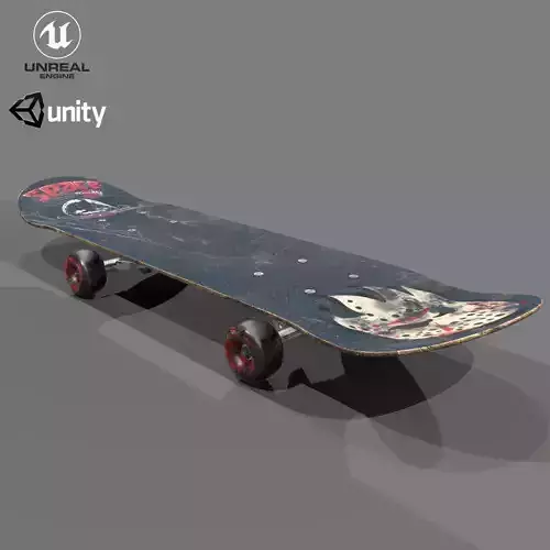 Skateboard with graffiti