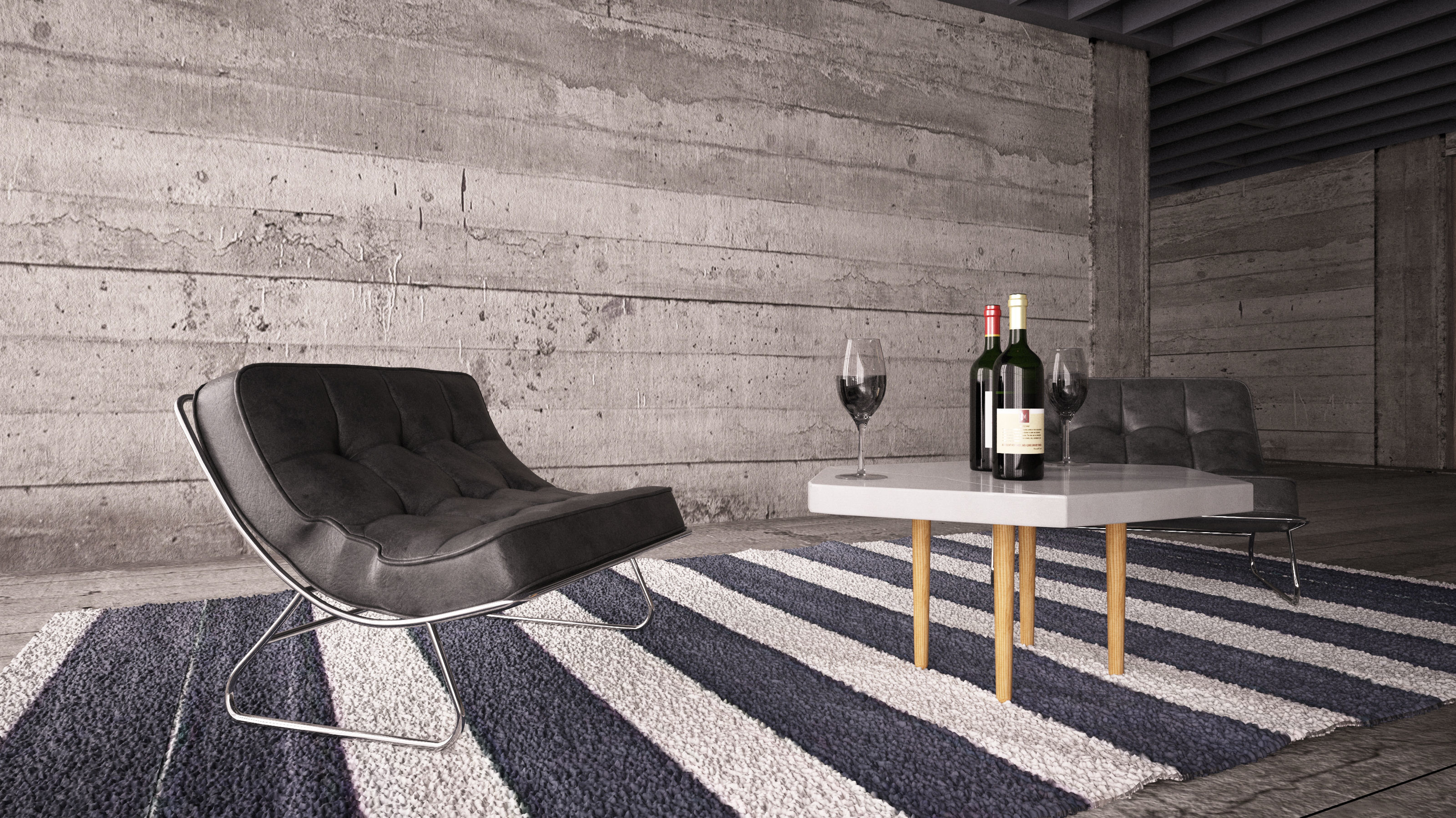 Armchairs - Waiting and Relaxing area 04 3D model_4