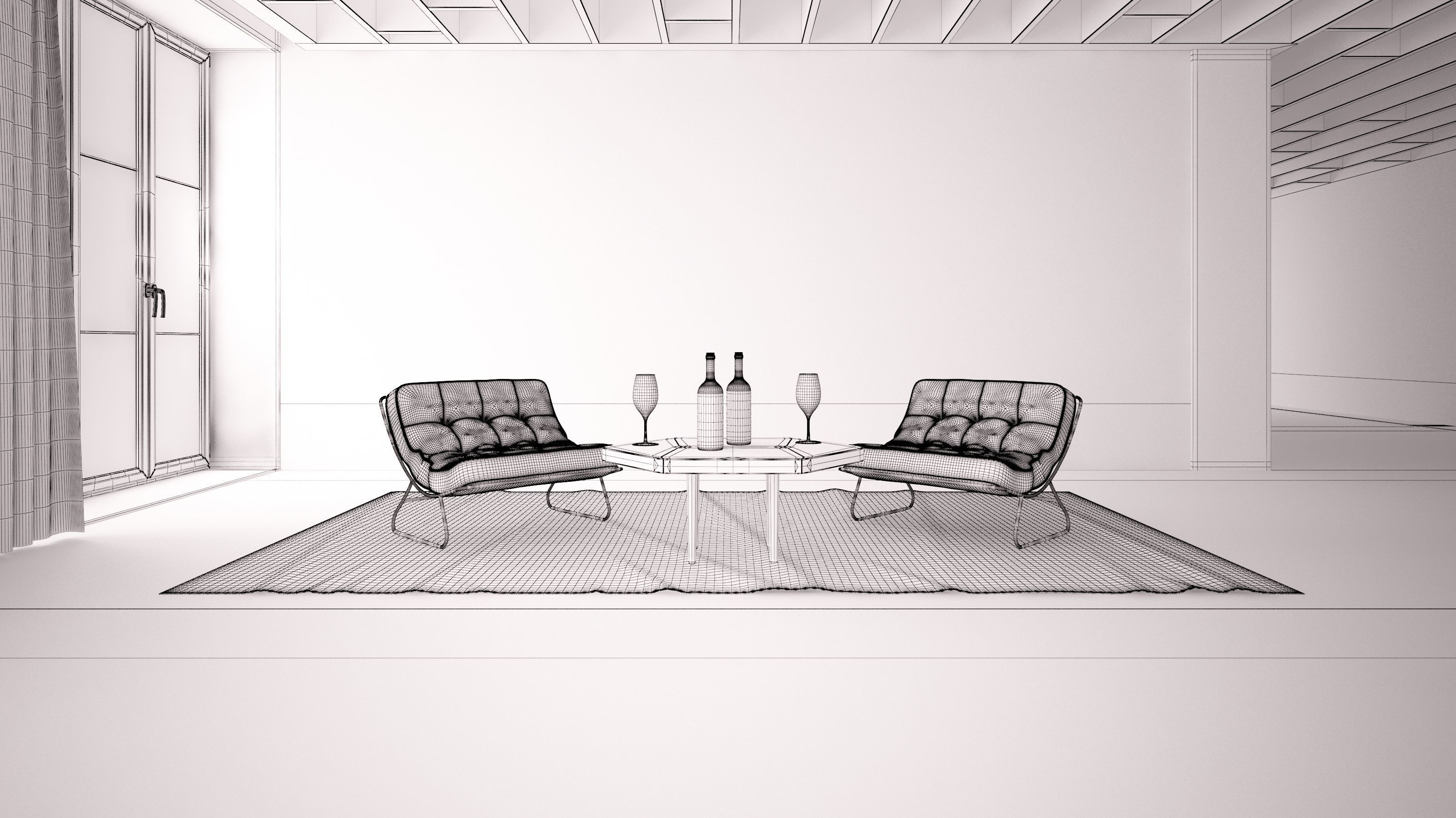 Armchairs - Waiting and Relaxing area 04 3D model_1