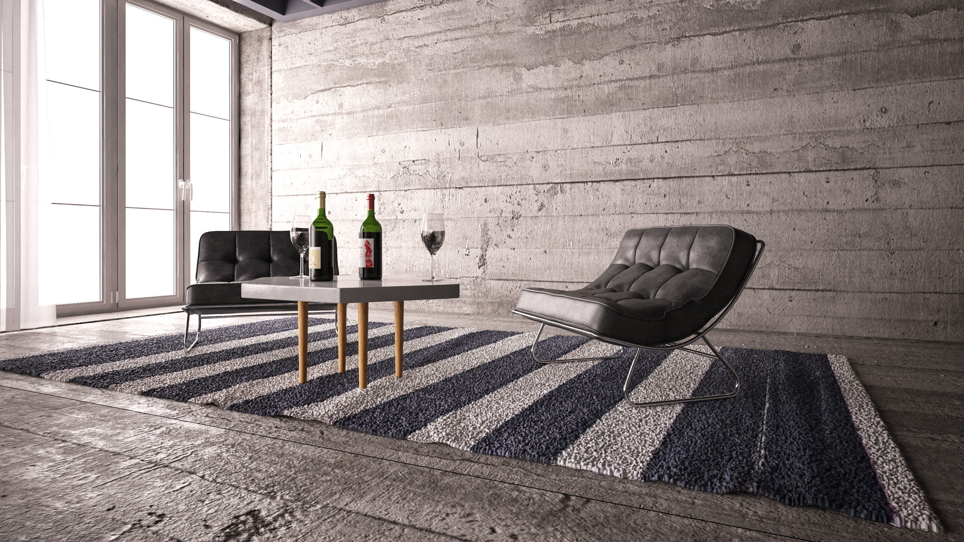 Armchairs - Waiting and Relaxing area 04 3D model_2