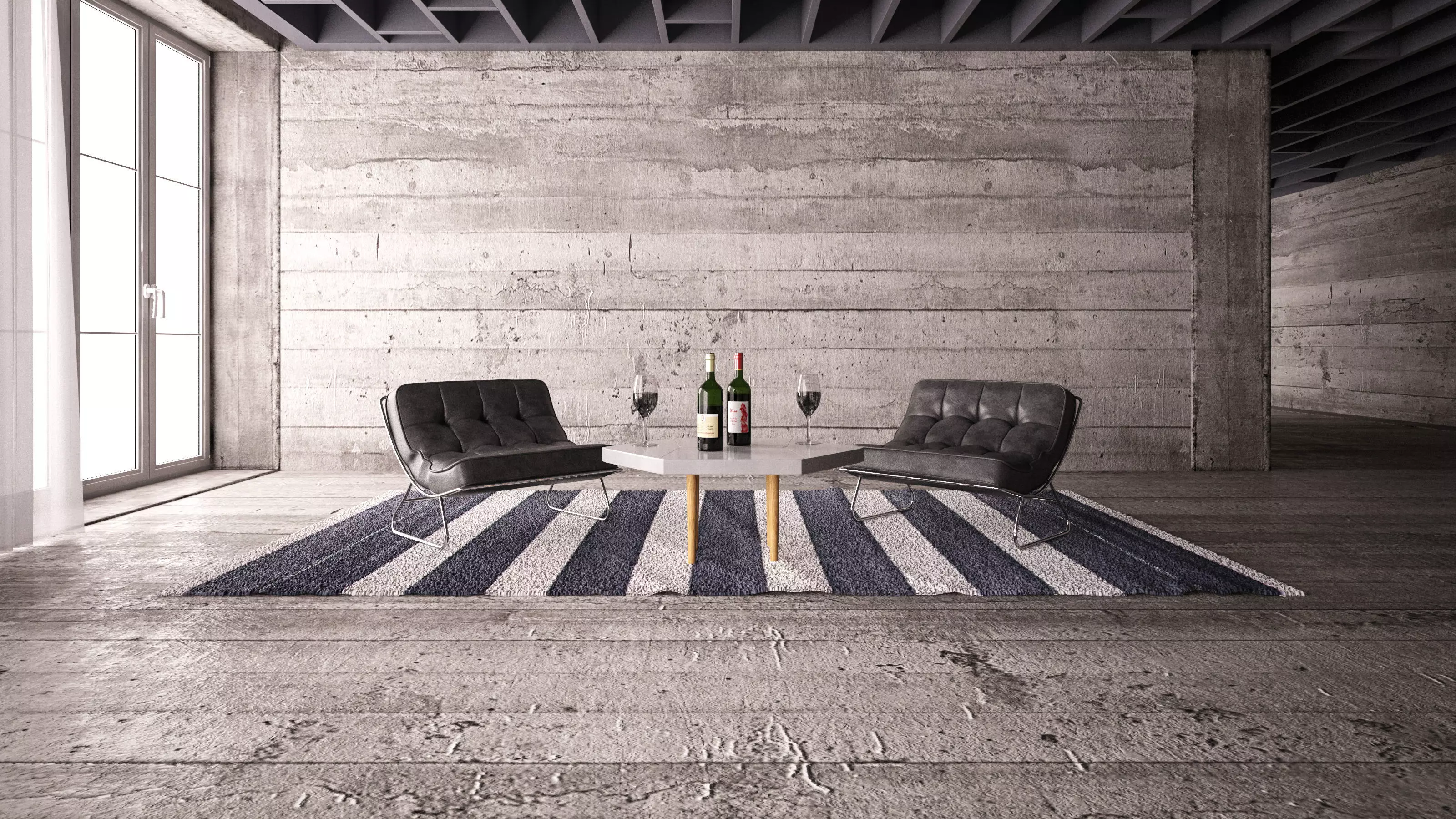 Armchairs - Waiting and Relaxing area 04 3D model_0