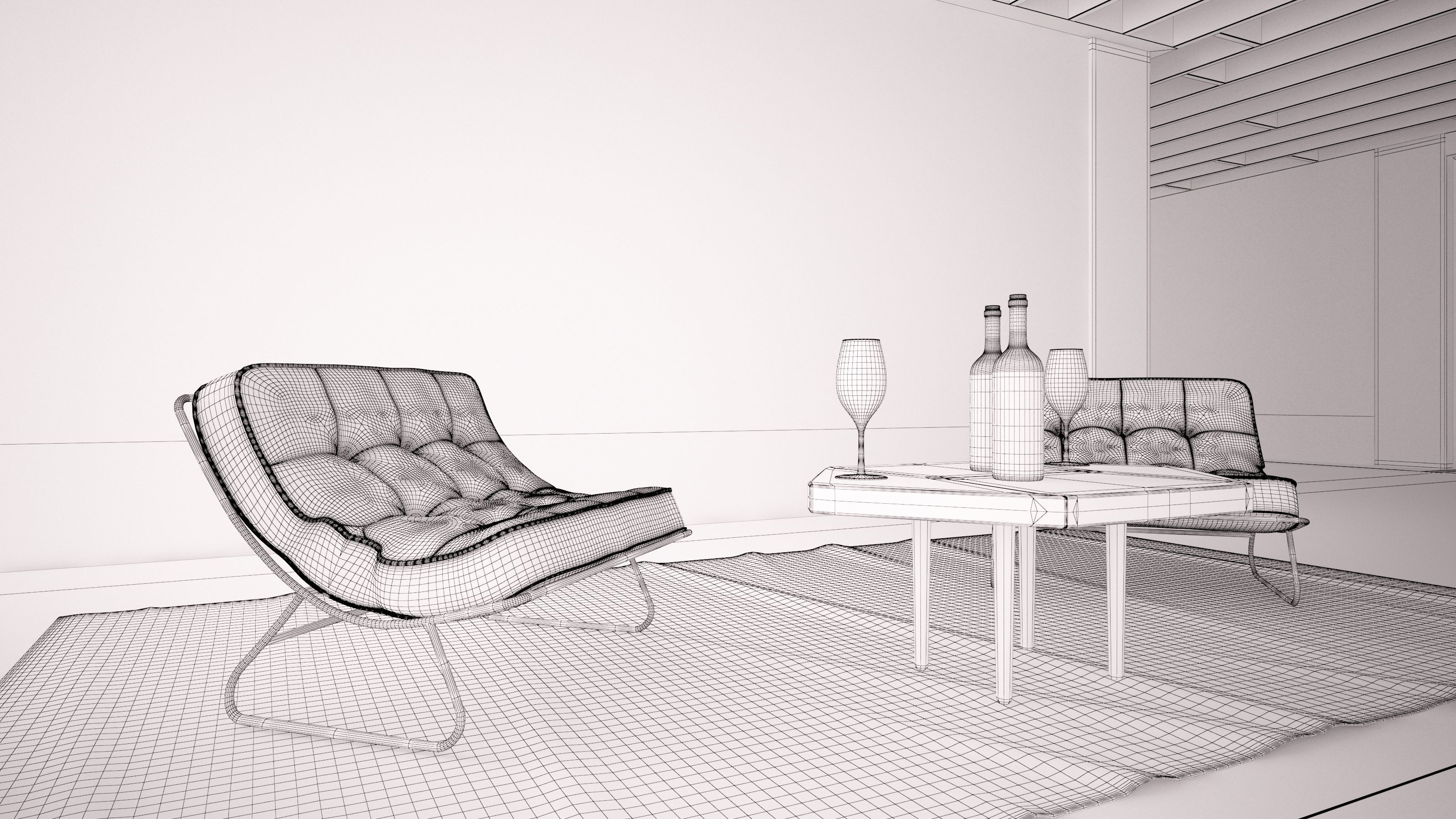 Armchairs - Waiting and Relaxing area 04 3D model_5