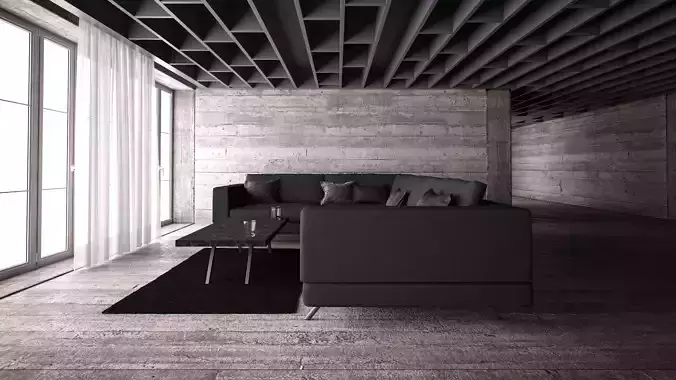 Home and Office - The dark sofa furniture design 05 3D model
