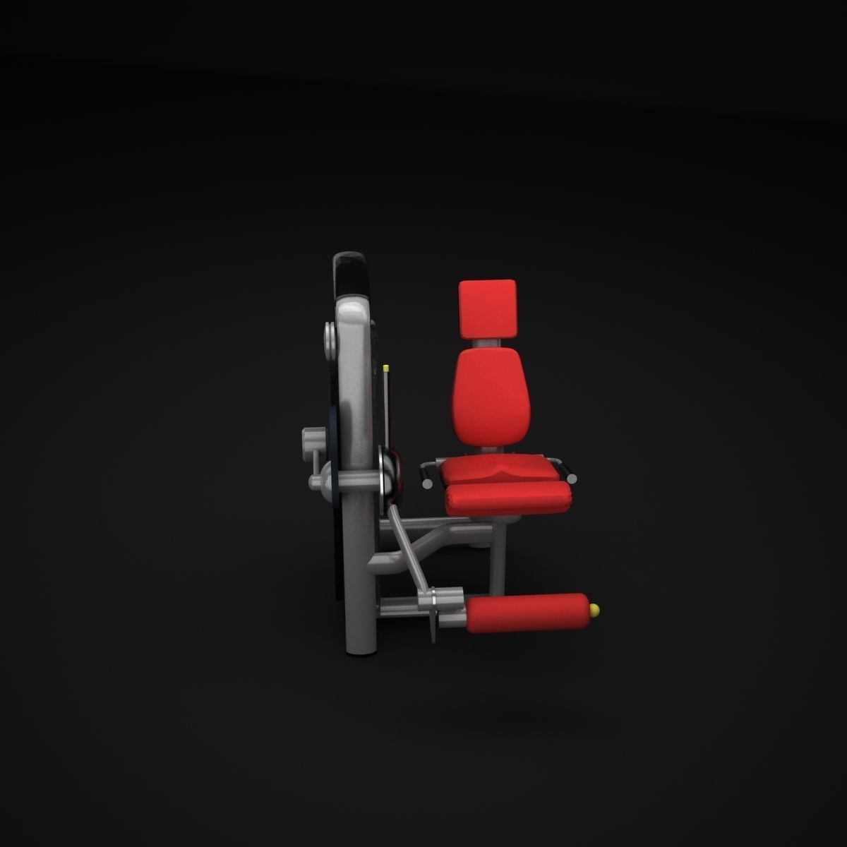 Leg Curl Machine 3D model_4