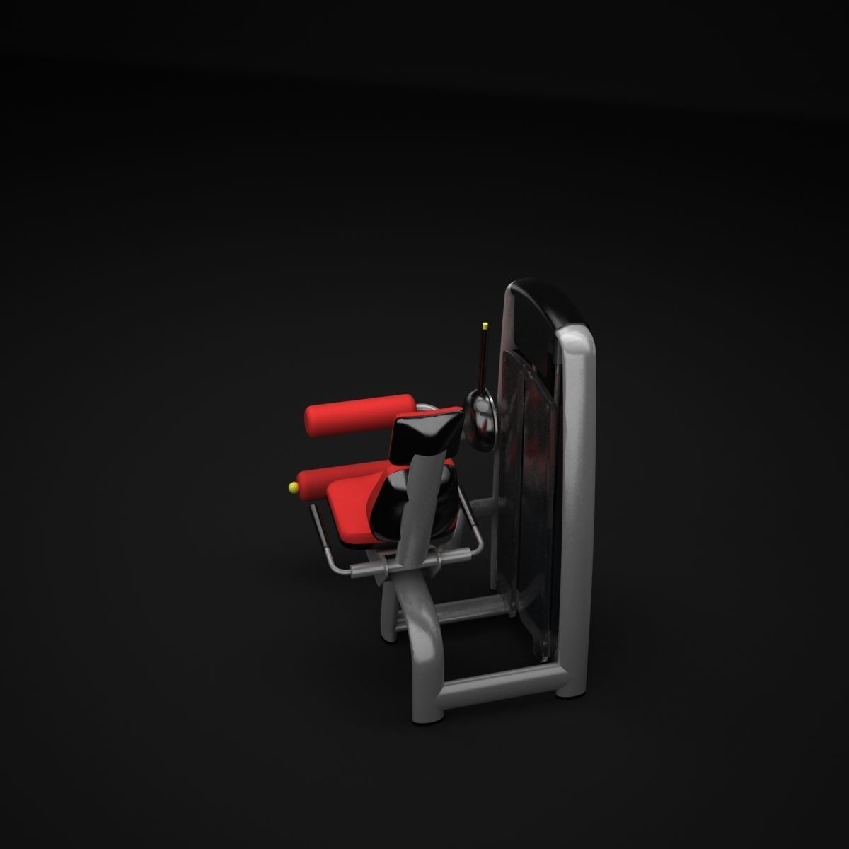 Leg Curl Machine 3D model_2