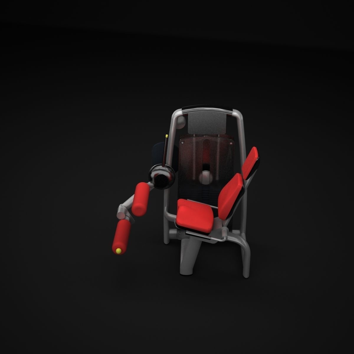 Leg Curl Machine 3D model_3