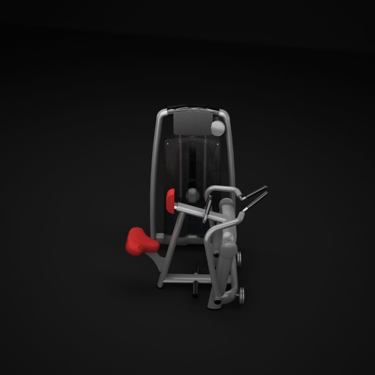 Low Row Machine 3D model_4